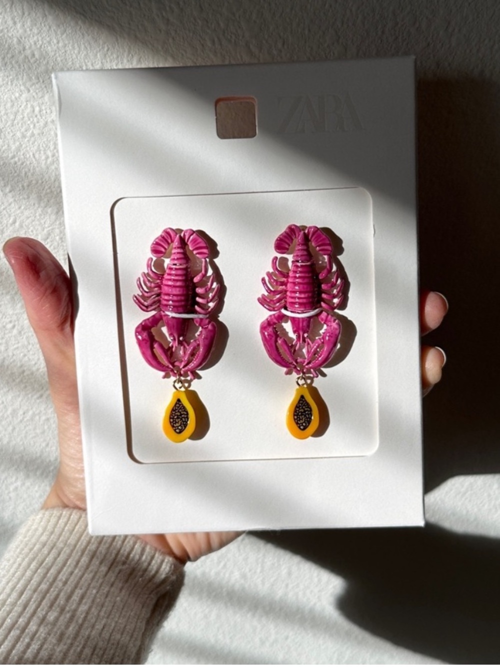 Zara lobster earrings NWT